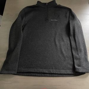 Realtree Mens XL Fleece Black Pullover Sweater 1/4 Zip Jacket Textured Print